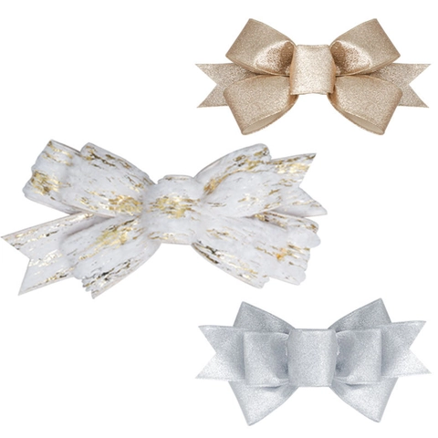 Large Christmas Glitter Bow Pendant Decoration For Christmas Tree Wreath Hanging Ornament Festive Polyester Bows Home Decor