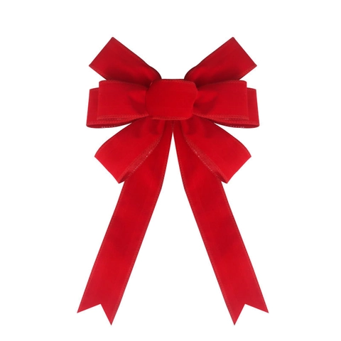 Grande Fiocco di Natale Rosso Decorazione in Velluto Floccato Fiocchi per Ornamenti Albero di Natale Matrimonio Festa Confezione Regalo