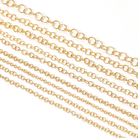Acciaio Inossidabile Placcato Oro Catena a Maglie Tonde Forma a O Fai da Te Creazione Gioielli Collana Bracciale Accessori