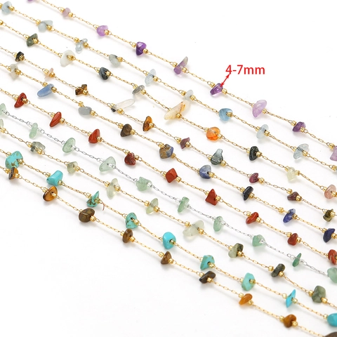 Roestvrij Stalen Natuurlijke Breuksteen Handgehaakte Sieradenketting DIY Ketting Armband Truiketting Accessoires Voor Sieraden Maken