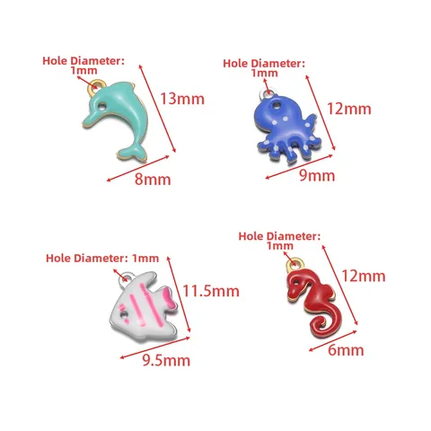 Edelstahl Meerestier Emaille Anhänger Seepferdchen Delfin Oktopus Tropische Fische Charms Für DIY Schmuckherstellung Zubehör Halsketten Ohrringe