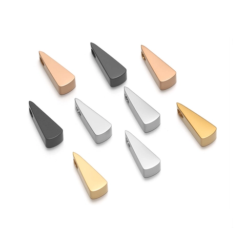 Minimalist Stainless Steel Triangle Spacer Beads For Jewelry Making DIY Necklace Bracelet Accessories Gold Silver Geometric Pendant Charms