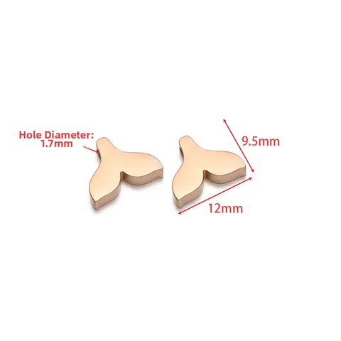 Stainless Steel Whale Tail Beads Small Hole Spacer Beads DIY Jewelry Making For Necklaces Bracelets Polished Fish Tail