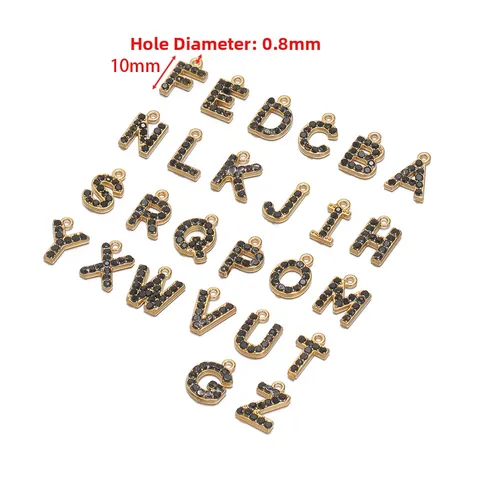 Stainless Steel Alphabet Letter Pendant Pave Rhinestone Dainty Initial Charm For DIY Necklace Bracelet Jewelry Accessory