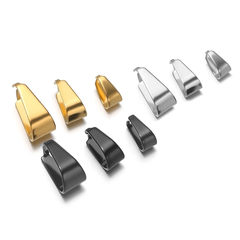 Stainless Steel Pinch Bails Pendant Connector Clasp For DIY Jewelry Making Necklaces Findings Electroplated Fashion Accessory