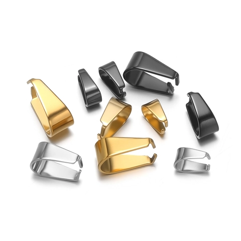 Stainless Steel Pinch Bails Pendant Connector Clasp For DIY Jewelry Making Necklaces Findings Electroplated Fashion Accessory