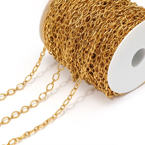 Edelstahl Oval Link Kette Für DIY Schmuckherstellung Erkenntnisse Raute Viereck Draht Halskette Armband Zubehör Kette
