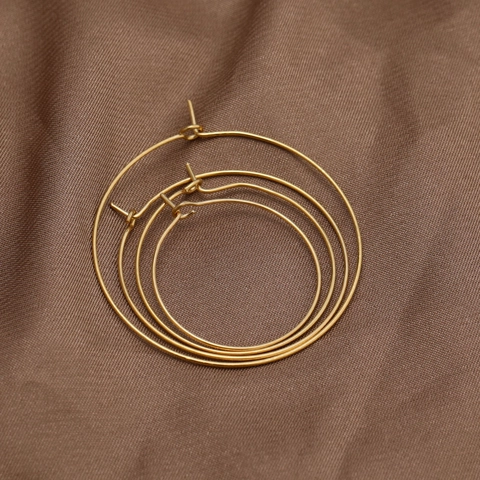 Stainless Steel Hoop Earrings For Women Minimalist Large Round Circle Geometric Earrings Gold Silver Plated Fashion Jewelry