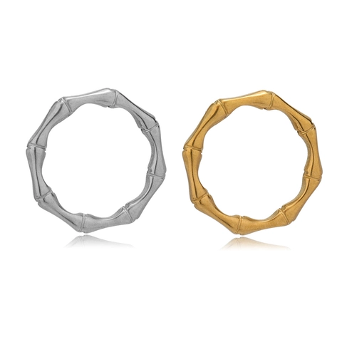 DIY Stainless Steel Bamboo Joint Circle Pendant Ring For Necklace Bracelet Making Minimalist Natural Style Jewelry Accessories