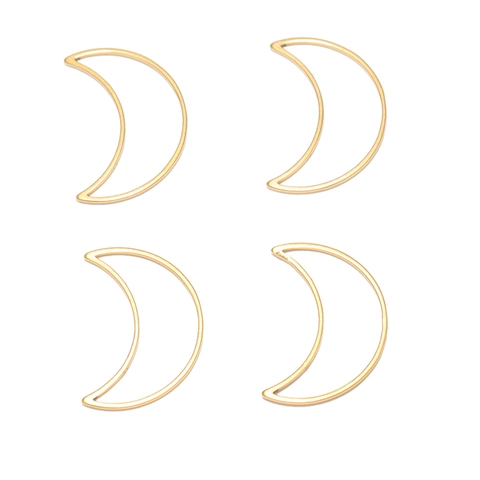Stainless Steel Hollow Crescent Moon Pendants DIY Jewelry Charms Hip Hop Punk Style Moon Shape Pendant For Necklace Earrings