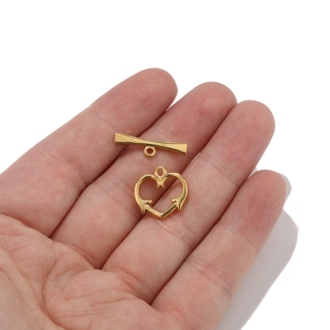 Chiusura a Scomparsa OT in Acciaio Inossidabile a Cuore per Creazione Gioielli Fai da Te Collana Bracciale Connessione Chiusura a Cuore