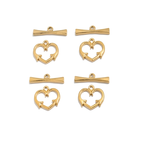 Chiusura a Scomparsa OT in Acciaio Inossidabile a Cuore per Creazione Gioielli Fai da Te Collana Bracciale Connessione Chiusura a Cuore
