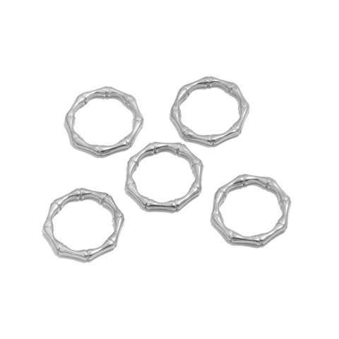 DIY Stainless Steel Bamboo Joint Circle Pendant Ring For Necklace Bracelet Making Minimalist Natural Style Jewelry Accessories