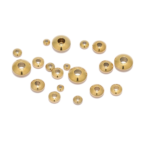 Stainless Steel Spacer Beads Gold Silver Plated UFO Disc Shape Loose Beads For DIY Bracelet Necklace Jewelry Making Accessories