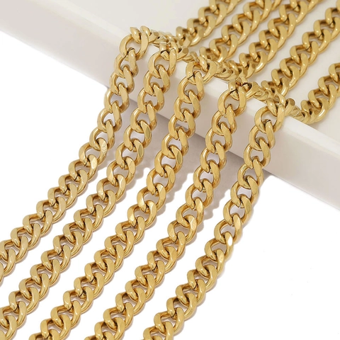 Edelstahl Panzerkette Für DIY Schmuckherstellung Halskette Armband Zubehör Polierte Curb Chain Findings