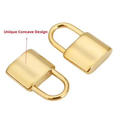 Colgante de Candado de Acero Inoxidable Diseño Cóncavo Único Accesorios de Joyería DIY Dije de Cerradura Pequeña Minimalista para Collar Pulsera