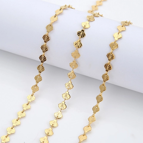 Stainless Steel Shell Scallop Chain For DIY Jewelry Making Necklaces Bracelets Findings Gold Steel Color Metal Chain