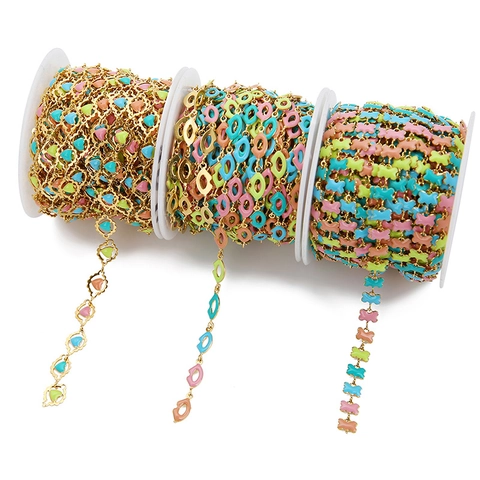 Edelstahl Bunte Emaille Tropfölkette Hohl Herz Lippen Schleife Designs DIY Schmuckherstellung Halskette Zubehör