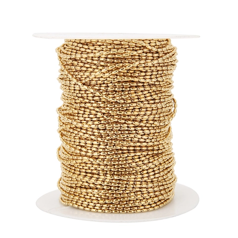 Catena a Grani di Riso in Acciaio Inossidabile DIY Placcata in Oro 18K Accessori per Gioielli Catena Girocollo Minimalista