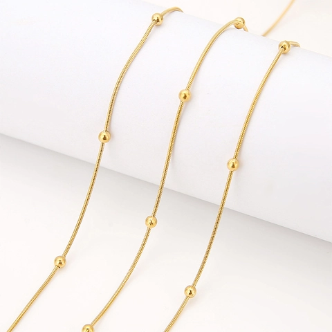 Roestvrijstalen Kralen Slangenketting Voor DIY Sieraden Maken Goud Zilver Verguld Minimalistische Ketting Armband Accessoire