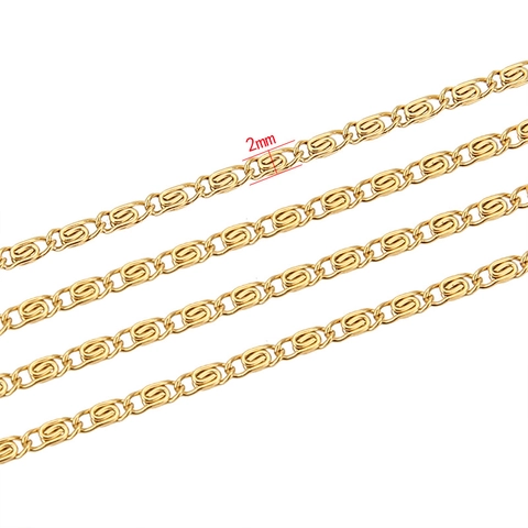 Stainless Steel Paperclip Link Chain For DIY Jewelry Making Gold Plated Fine Necklace Bracelet Accessories Fashion Supples