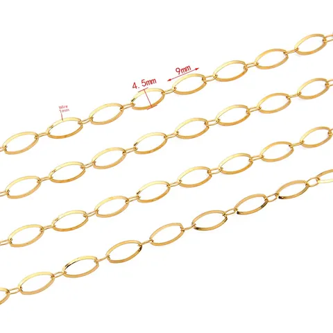 Roestvrij Stalen Ovaal Holle Ketting Vacuüm Verguld DIY Sieraden Maken Accessoire Voor Ketting Armband