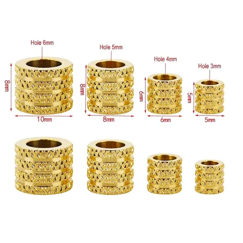 Stainless Steel Spacer Beads Vacuum Plated Grid Pattern Tube Beads For DIY Jewelry Making Accessories Gold Cylinder Loose Beads