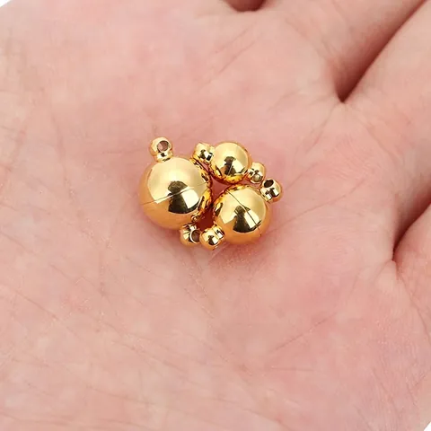 Roestvrijstalen Magnetische Bolsluiting Voor Sieraden Maken DIY Ketting Armband Connector Goud Magneet Gesp Bevindingen