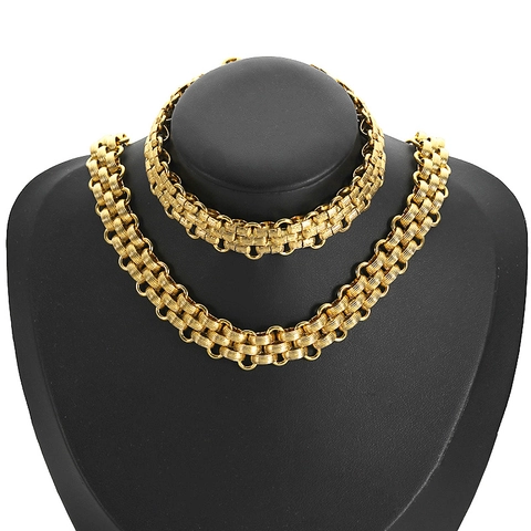 Klobige Edelstahl Gewebte Kette DIY Schmuckherstellung Zubehör Halskette Armband Bastelbedarf Gold Silber Gliederkette