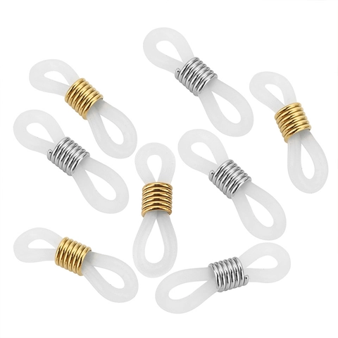 Extremos de Cadena para Gafas de Silicona Ajustables Con Resorte de Acero Inoxidable Bucles Conectores Antideslizantes