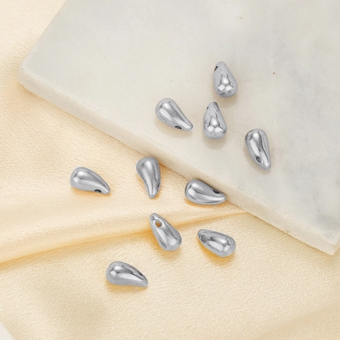 Stainless Steel Water Drop Pendants 18K Gold Plated Teardrop Beads DIY Jewelry Findings Accessories For Necklace Making