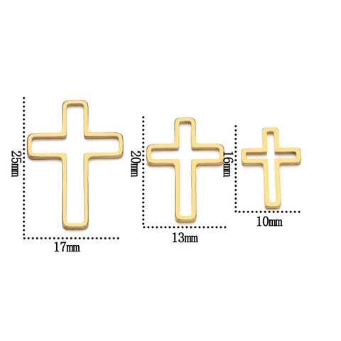 Roestvrijstalen Holle Kruis Hangers Voor DIY Sieraden Goud Staalkleur Charmes Voor Kettingen Oorbellen Armband Zubehör
