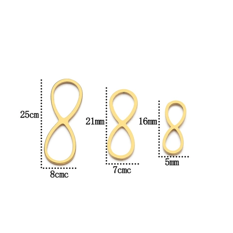 Stainless Steel Infinity Symbol Charm Pendant Geometric 8-Shape Connector For DIY Jewelry Making Earrings Bracelets Necklace
