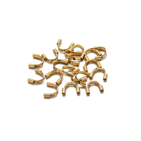 Stainless Steel Wire Guardians U Shape Wire Protectors For Jewelry Making DIY Findings Gold Silver Tone Horseshoe Clasps