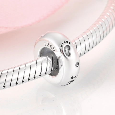 Original 925 Sterling Silver DIY Charm Bead For Bracelet Minimalist Zirconia Spacers Jewelry Accessories For Women Gift