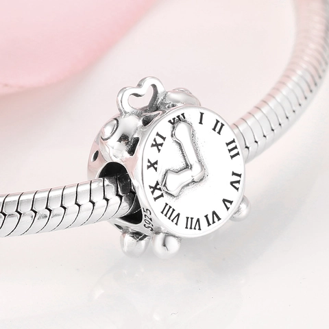 925 Sterling Silver Alarm Clock Television Watch Charm Beads Creative Retro Style DIY Jewelry Accessories For Bracelet Necklace