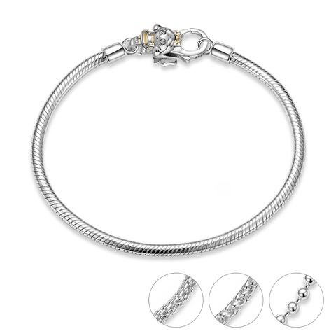 925 Sterling Silver Cartoon Little Girl Charm With Lobster Clasp DIY Jewelry Findings Bracelet Necklace Accessory Pendant