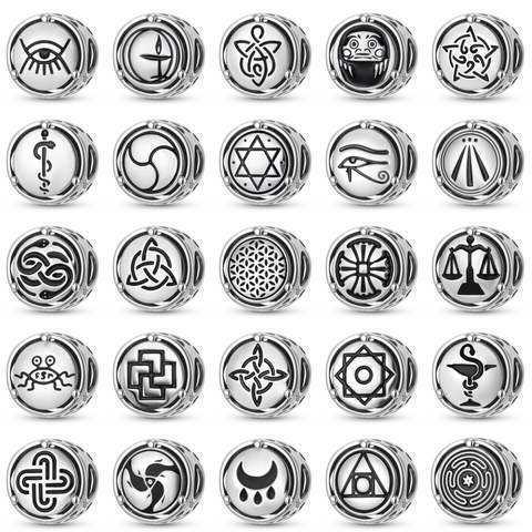 925 Sterling Silver Mystical Symbols Charm Beads Vintage Celtic Knot Eye Of Horus DIY Bracelet Jewelry Making Accessories