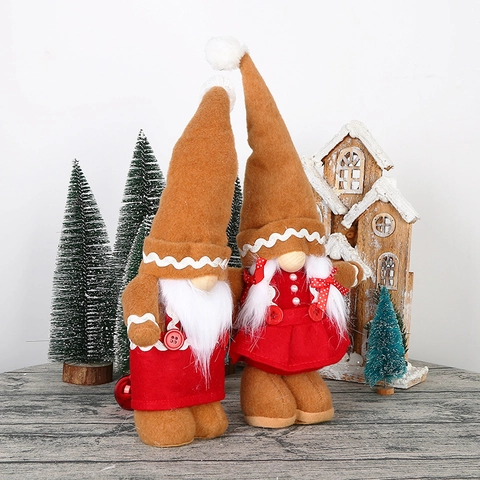 Decorazioni Gnomo di Natale Omino di Pan di Zenzero Nordico Bambola Rudolf di Peluche Soprammobile Desktop per Casa