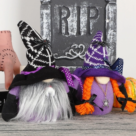 Halloween Gnomes Plush Decoration Spider Bat Theme Faceless Rudolf Doll Home Party Table Layout Ornaments Halloween Gift