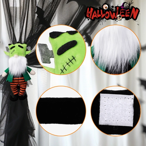 Halloween Gnome Curtain Tieback Witch Frankenstein Plush Buckle For Home Window Decoration Holiday Party Ornament