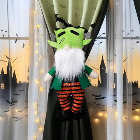Halloween Gnome Curtain Buckle Witch Frankenstein Plush Tieback Holder Window Decoration Holiday Party Ornament Tie Rope