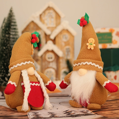 Weihnachten Lebkuchenmann Gnom Plüschpuppe Rudolph Gesichtslos Puppe Für Haus Fenster Deko Weihnachtsschmuck Geschenk