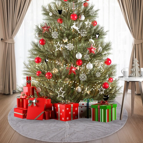 Plüsch Weihnachtsbaumdecke Rund Kunstfell Baum Basis Abdeckung Für Feiertag Weihnachten Party Heim Dekoration Weich Baummatte