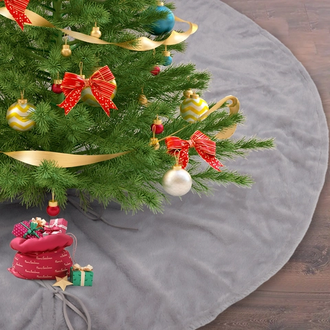 Plüsch Weihnachtsbaumdecke Rund Kunstfell Baum Basis Abdeckung Für Feiertag Weihnachten Party Heim Dekoration Weich Baummatte