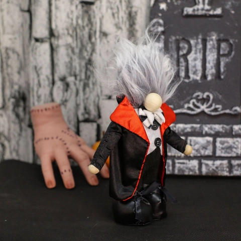 Halloween Gnome Vampire Poupée en Peluche Debout Sans Visage Nain Ornement Gothique Vampire Décoration de Table
