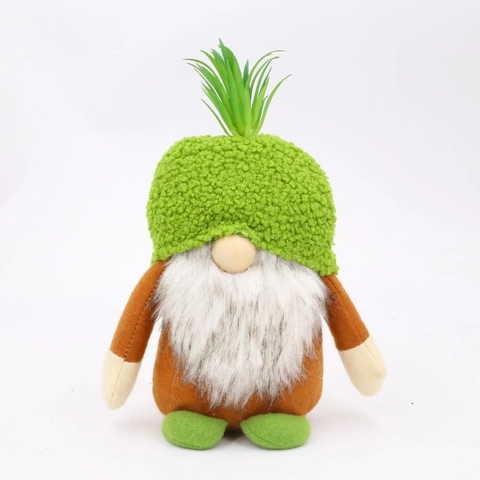 Gnomo di Natale Peluche Bambola senza Volto Renna Foresta Stile Nordico Cappello con Succulenta Finta Ornamento Casa
