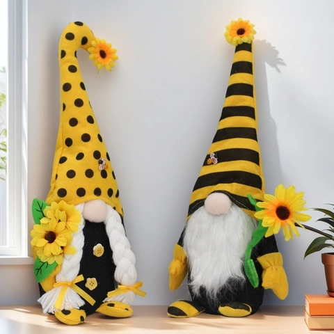 Sonnenblume Biene Zwerg Plüsch Deko Für Erntedankfest Handgemachte Hummel Schwedische Tomte Puppe Für Zuhause Bauernhaus Etagen Tablett Dekoration