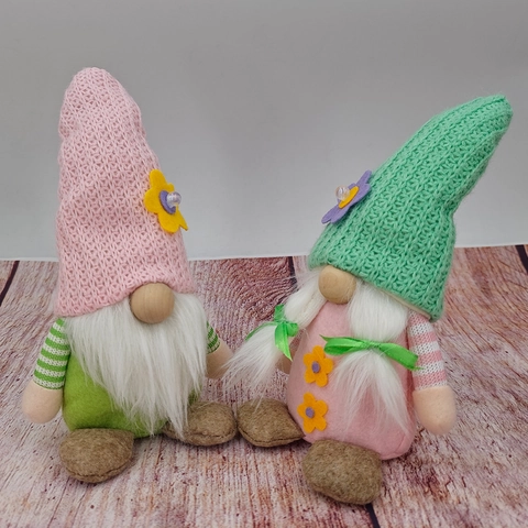 Frühlings Gnom Plüschpuppe Handgefertigte Strickmütze Blume Rudolf Gesichtslose Gnom Für Home Dekoration Ostern Valentinstag