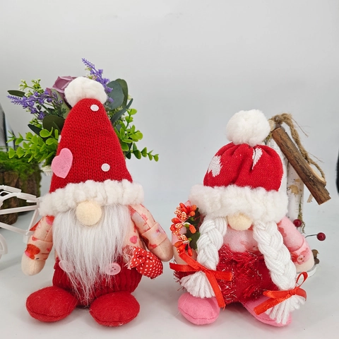 Valentinstag Wichtel Plüsch Rudolf Ornament Polyester Skandinavische Tomte Herz Deko Für Zuhause Tischdekoration Geschenk